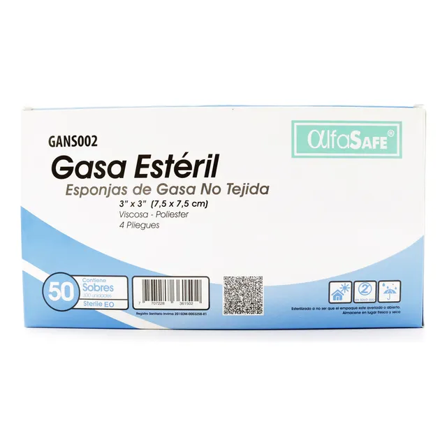 Gasa Estéril 7,5 Cm X 7,5 Cm Alfasafe 300 Und