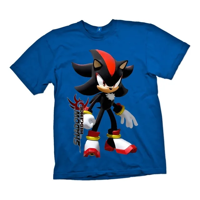 Polera Shadow Sonic Negro Para Niños Estampado Dtf 001