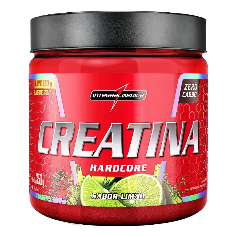 Creatina Integralmédica Monohidratada Hardcore em pó sabor Limão x 350g