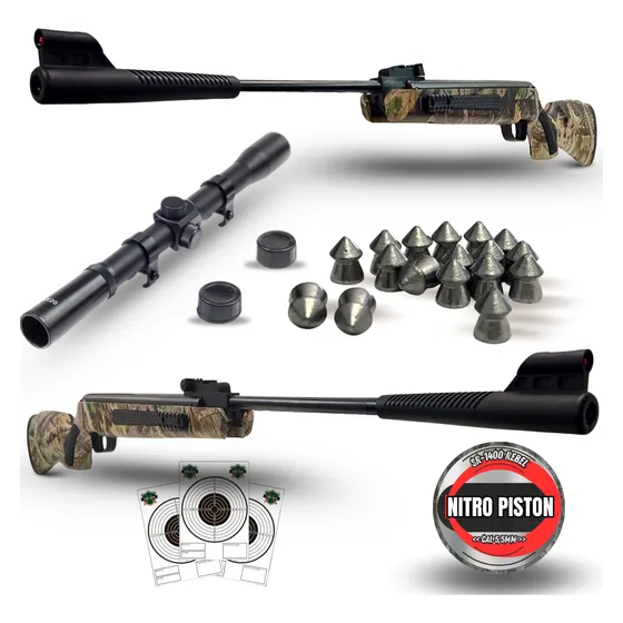 Rifle Aire Comprimido Fox Rebel Sr1400 Nitro Pistón Funda