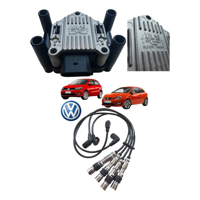 Cables De Bujia Y Bobina Vw Gol Saveiro Polo 1.6 Originales 
