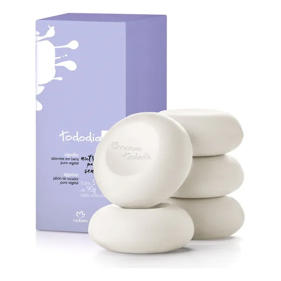 Jabón Natura Tododia Algodón 5 unidades de 90g