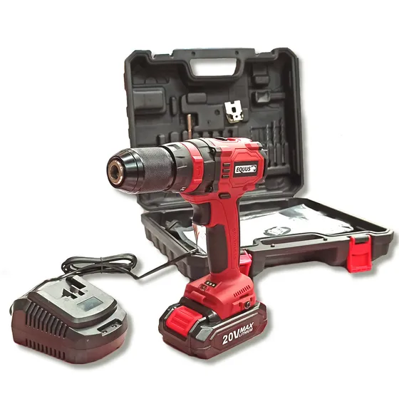Taladro Atornillador Inalambrico Equus Brushless 20v Rojo