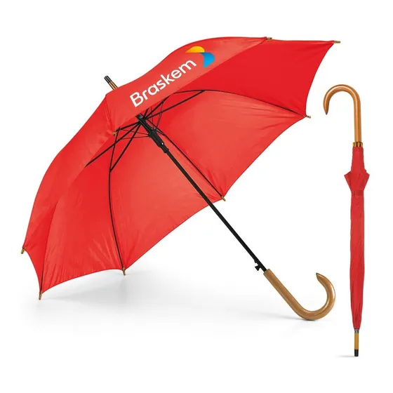 5 Guarda Chuva Personalizado Cabo Madeira Com Seu Logo