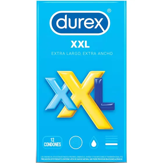 Durex Xxl Preservativo, Extragrande Mayor Diámetro | 12 Unid