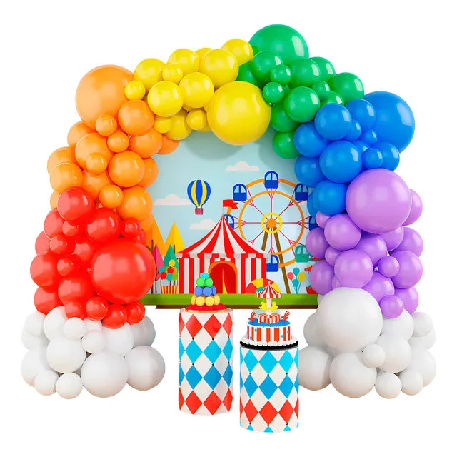 Decoración Arco De Globos Colores Circo Payaso