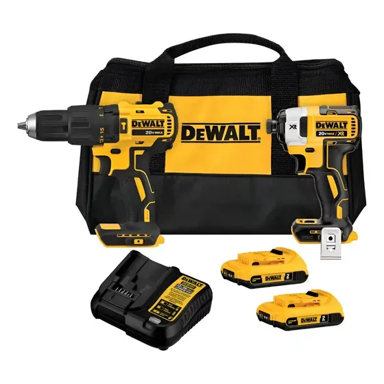 Taladro Percutor+atornillador Impacto 20v Xr Dck223d2 Dewalt Color Amarillo