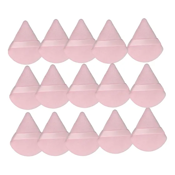 15×esponjas Maquillaje Triangulares Suave Con Cinta Rosa