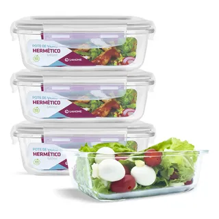 Quentinha Silicone Conjunto 4 Potes Vidro Hermético Marmita Mantimentos 640ml Cor Branco Quentinha Silicone Conjunto 4 Potes Vidro Hermético Marmita Mantimentos 640ml Cor Branco