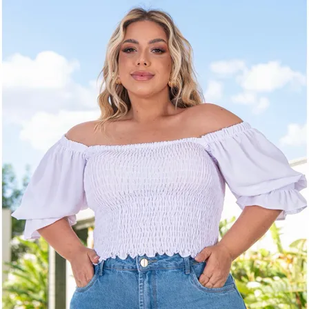 Blusa Feminina Plus Size Leve Confortavel Elegante Despojada