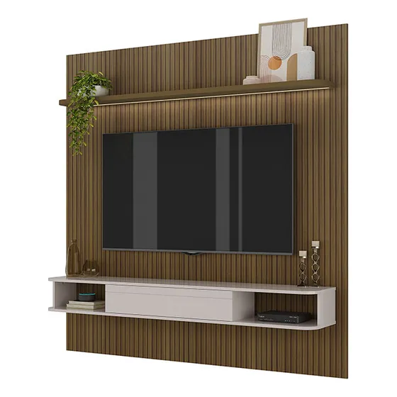Panel Marco Mueble De Tv Lcd Hasta 75' Luz Led Con Soporte