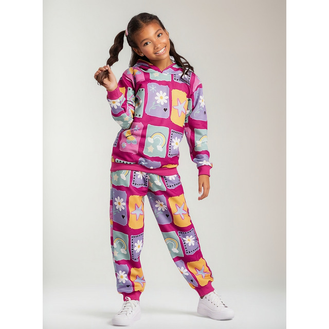 Conjunto Blusão De Inverno E Calça Moletom Infantil Menina Conjunto Blusão De Inverno E Calça Moletom Infantil Menina