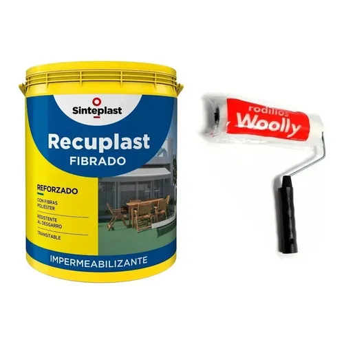 Recuplast Fibrado Techo Membrana Liquida 20 K + Rodillo Mm