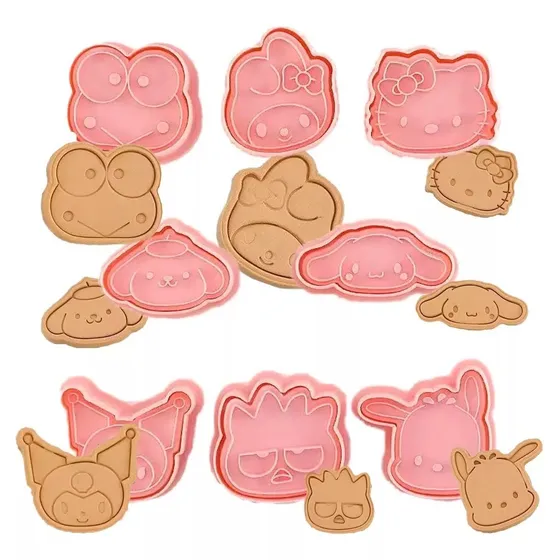 PasteleriaCL Hello Kitty Rosa Pack x 8 Cortadores Galletas