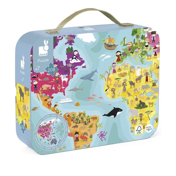 Puzzle Reversible Planeta Azul Janod