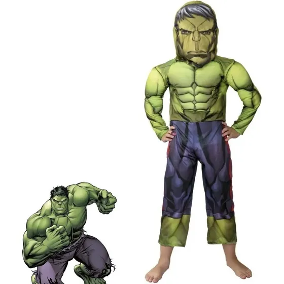 Disfraz Hulk Con Musculos Avengers Disney Licencia Original