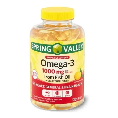Omega 3 - 1000 mg - 120 cápsulas blandas con sabor a limón