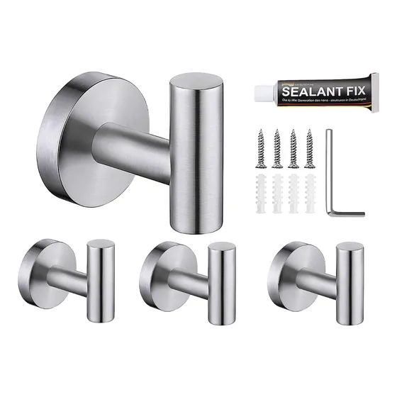 Ganchos Para Toallas Pared De Baño Acero Inoxidable Set De 4