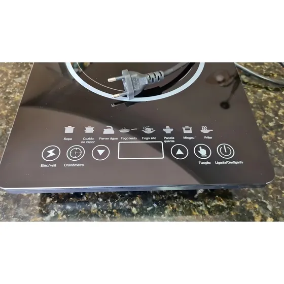 Cocina eléctrica portátil de inducción táctil, 220 V, 1 quemador, color negro