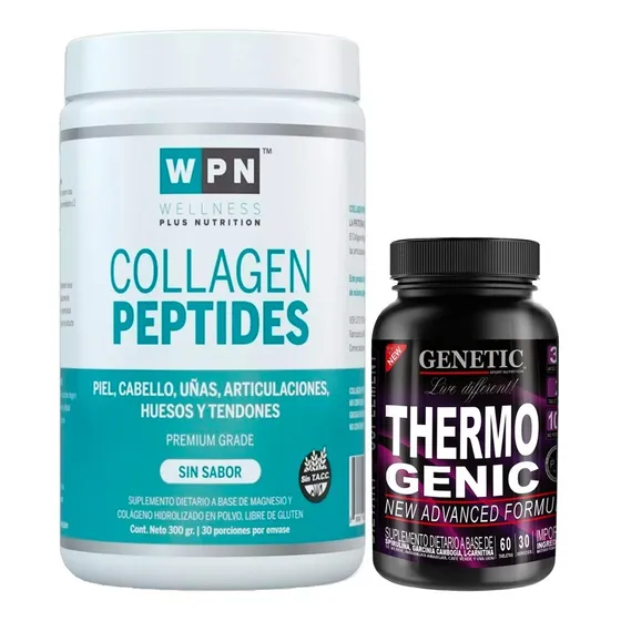 Colágeno Rejuvenecedor Wpn 300 Quemador Thermogenic Genetic Sabor Sin Sabor