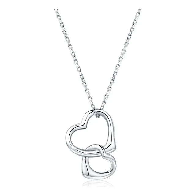 Gys V Collar Corazon Entrelazado Plateado /todojoyas