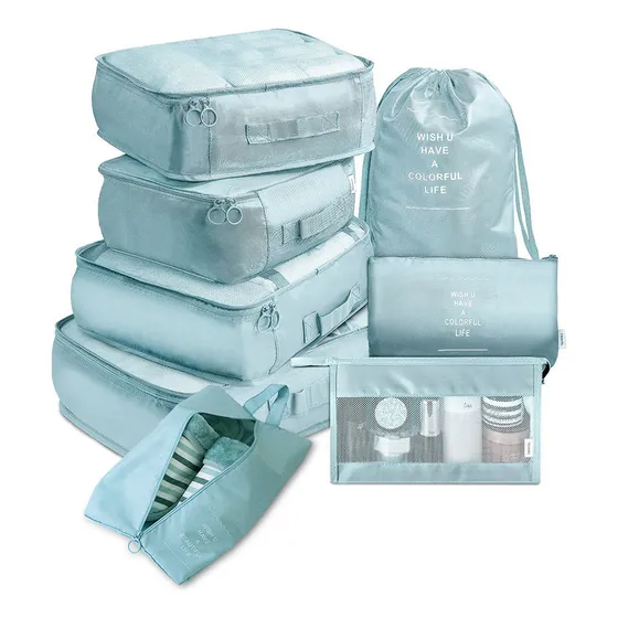 Set Organizador De Viaje De 8 Piezas: Bolsas De Almacenamien