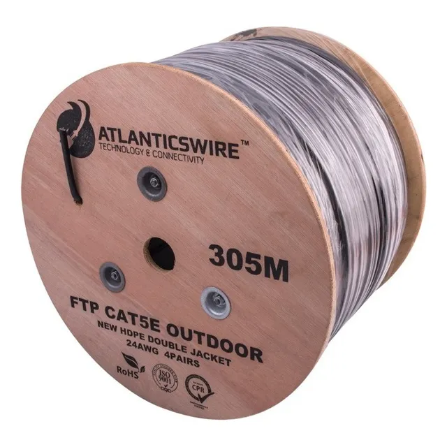 Atlanticswire Cable Ftp Cat5e 305mts 24awg Cca Pvc Negro