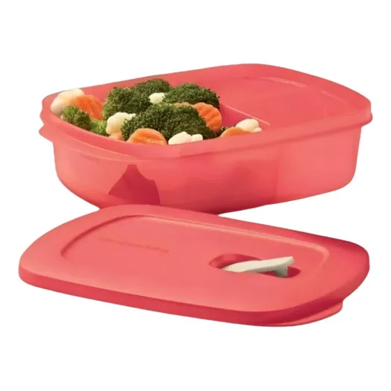 Recipiente Micro Flash Rectangular 1l Diviciones Tupperware Rojo