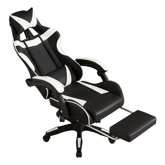 Silla Gamer Se100 Negra Y Blanca Tipo Gaming