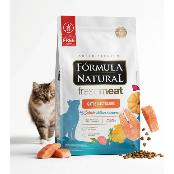 Ração Formula Natural Fresh Meat Gatos Castrados Salmão 10kg
