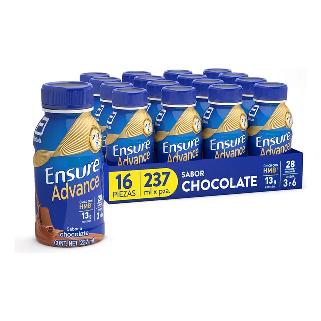 Paquete De 16 Bebidas Advance Sabor Chocolate 3792ml Ensure Chocolate