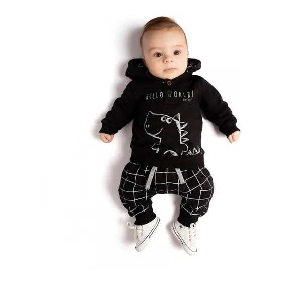 Roupa De Bebe Menino Conjunto Blusa E Moletom Dinossauro