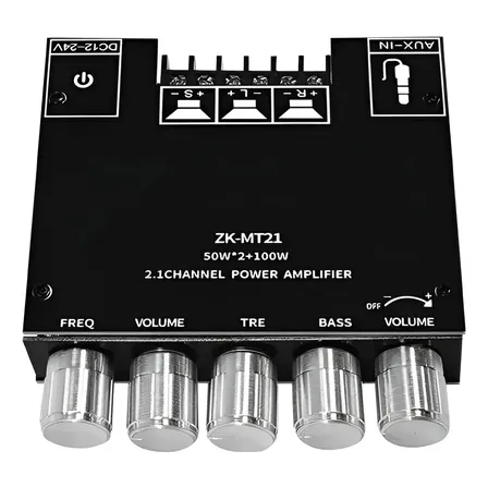 Placa Amplificadora De Subwoofer Estéreo Bluetooth Zk-mt21 Preto 200 W