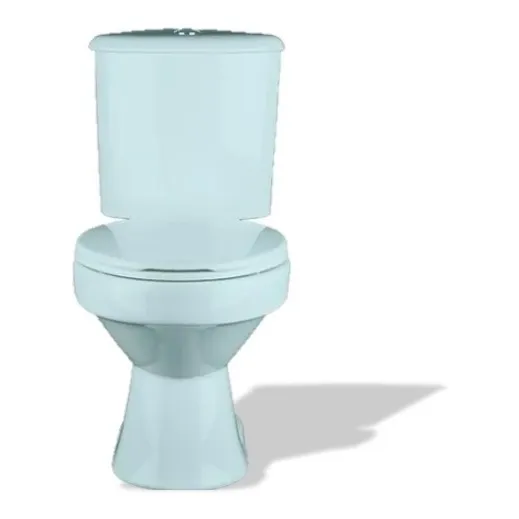 Poceta O Wc Rotondo Azul Claro De Botón Superior Vencerámica