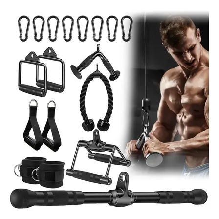 Kit 10 Puxadores Anatômicos Academia Musculação C/ 8 Ganchos