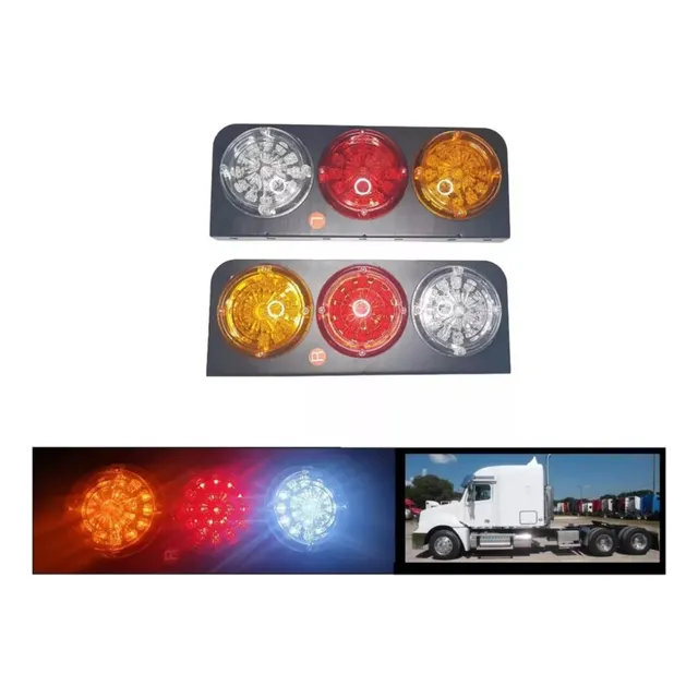 Kit Foco Trasero 64 Led Universal Camion Bus 24v Redondo