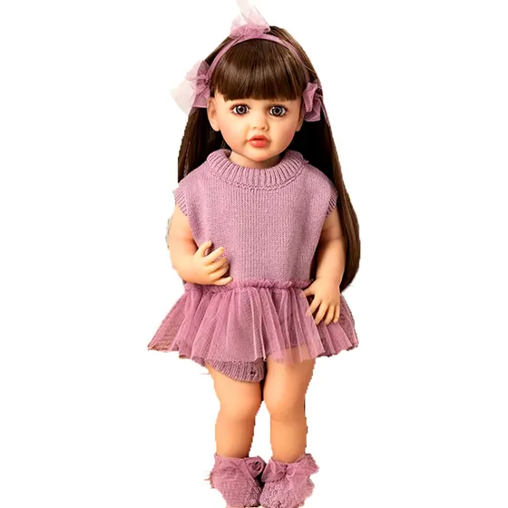 Reborn Muñeca 55 Cm Con Accesorios Reborn Muñeca Bebe Real