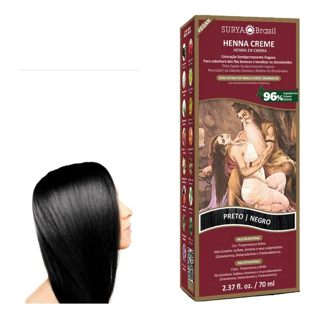 Tintura Natural En Crema Negro Surya Brasil