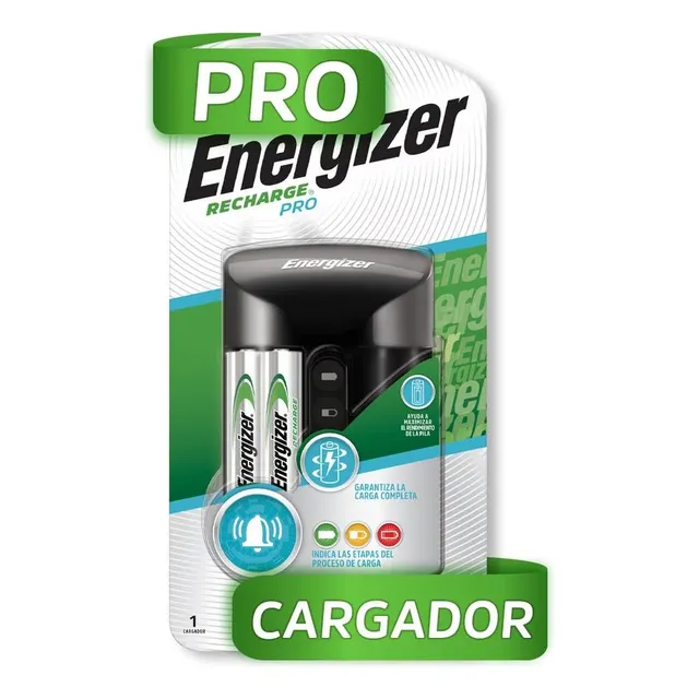 Cargador De Pilas Energizer Pro Para Cargar Pilas Tamaño Aa Y Aaa, Incluye 2 Pilas Aa De 1.2v, Carga Rápida