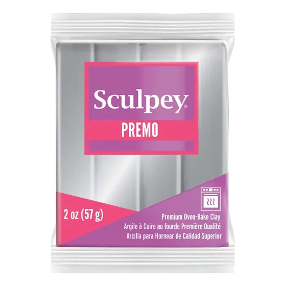 Arcilla Polimérica Sculpey Premo Silver, 60 Ml, No Tóxica Pa