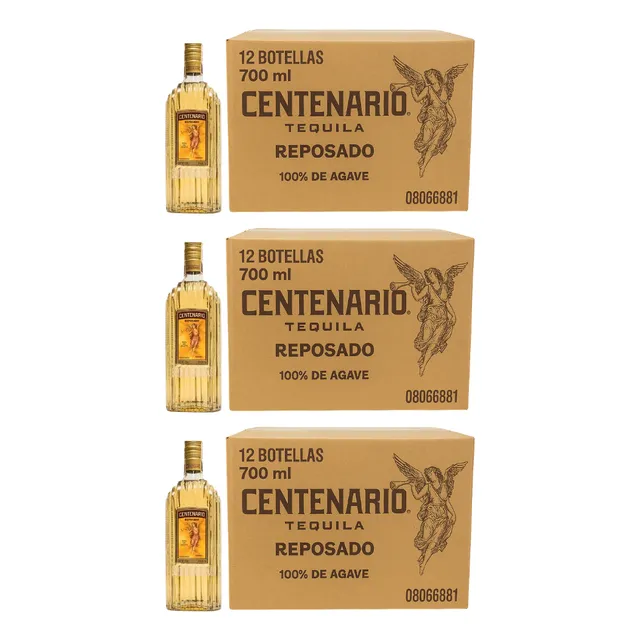 Tequila Centenario Reposado 700 Ml (36 Bot) 3 Packs De 12