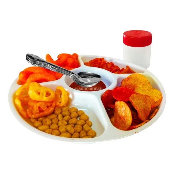 1 Pack Con 8 Platos Botaneros Reutilizables Salsa Limón Sal 