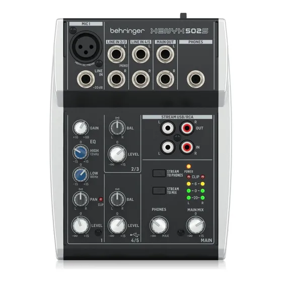 Mesa De Som Behringer Xenyx 502s 5 Canais