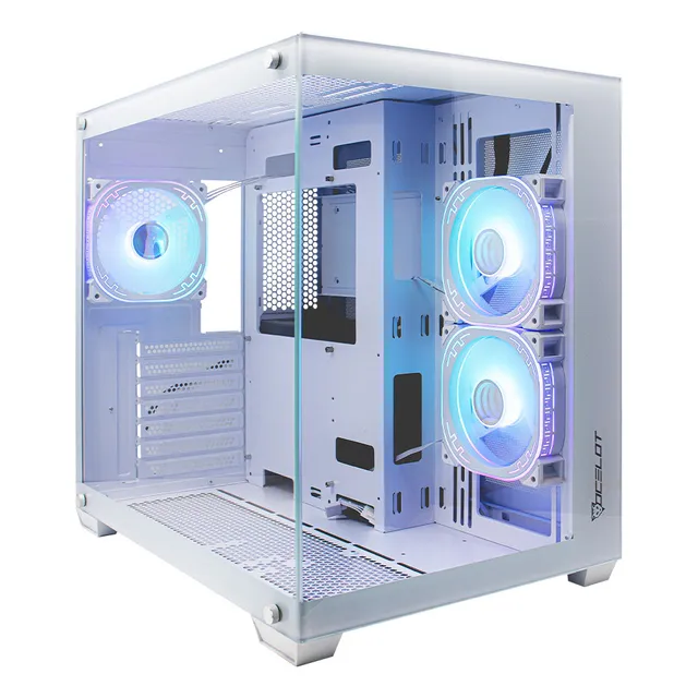 Gabinete Gamer Ocelot Cube Atx Cristal Templado Blanco