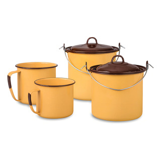 Cinsa Peltre Ligero Set De Hervidores Color Vainilla 6 Piezas Color Amarillo Cinsa Peltre Ligero Set De Hervidores Color Vainilla 6 Piezas Color Amarillo