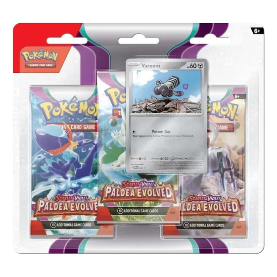 Pokemon Tcg Paldea Evolved 3-pack Blister - Varoom (español)