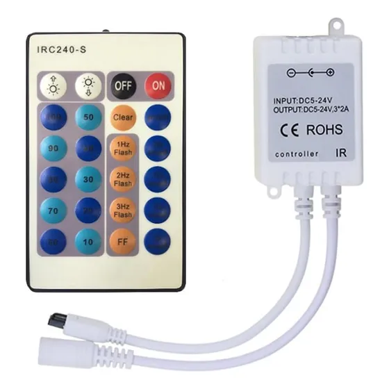 Regulador Led 24 Teclas, Control Remoto Inalámbrico Dc5-24v