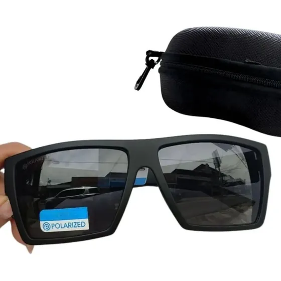 Lentes De Sol Hombre Caballero Y Estuche Varón Negro Negro