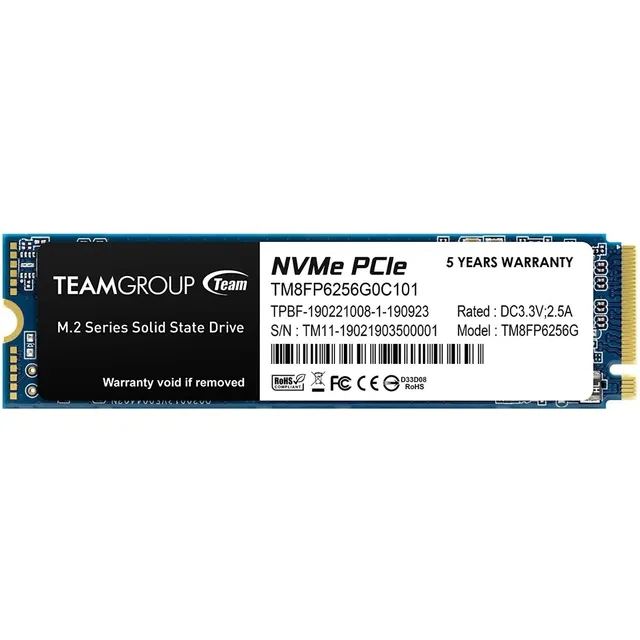 Disco Sólido Ssd 256gb M2 Nvme Teamgroup Pcie3x4