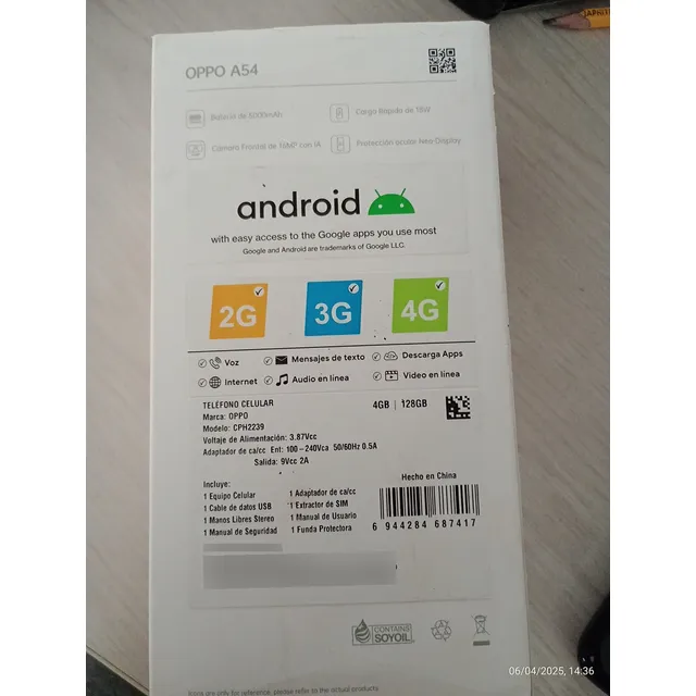 Oppo A54 128 Gb Azul 4 Gb Ram